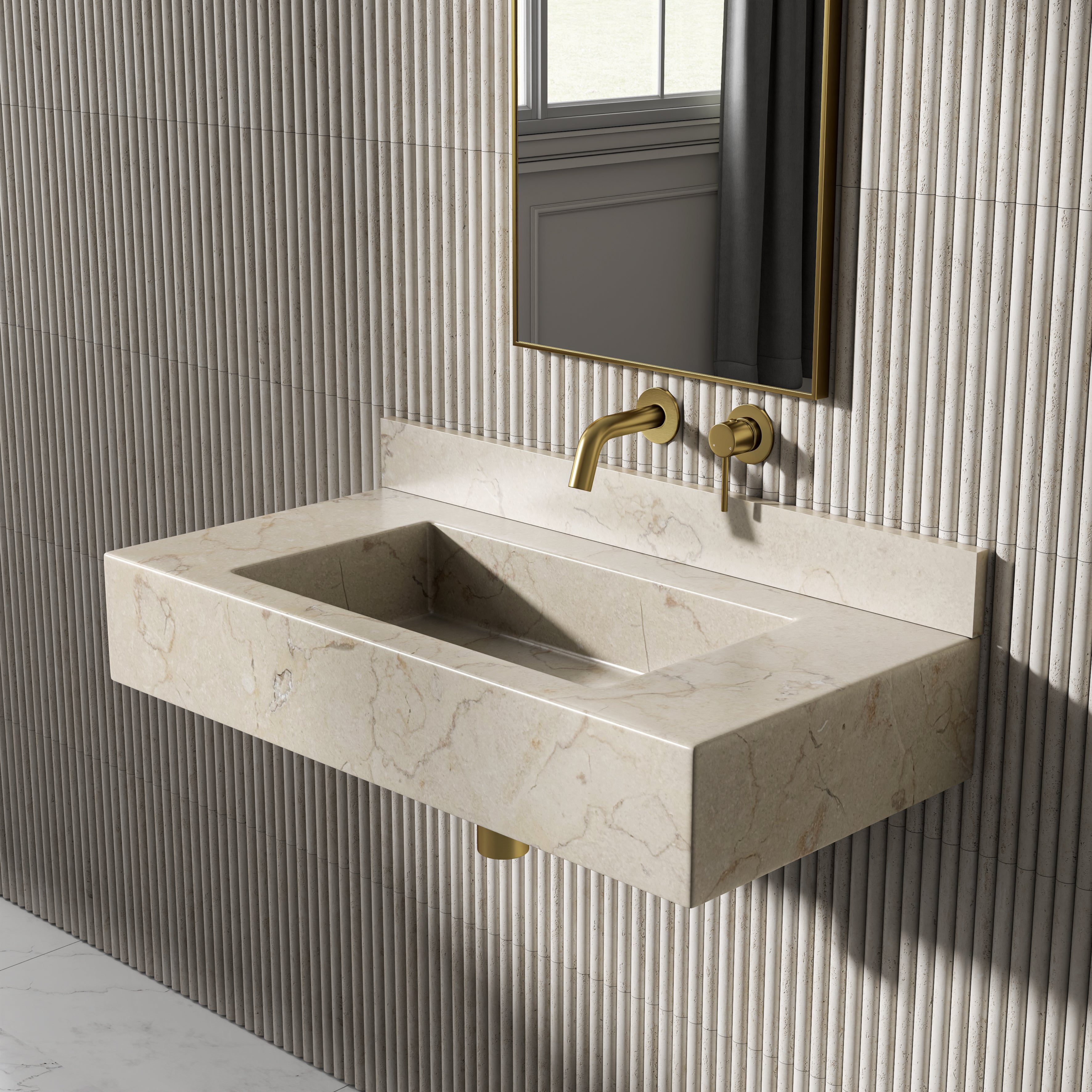 Crema Marfil Marble Upstand 800mm