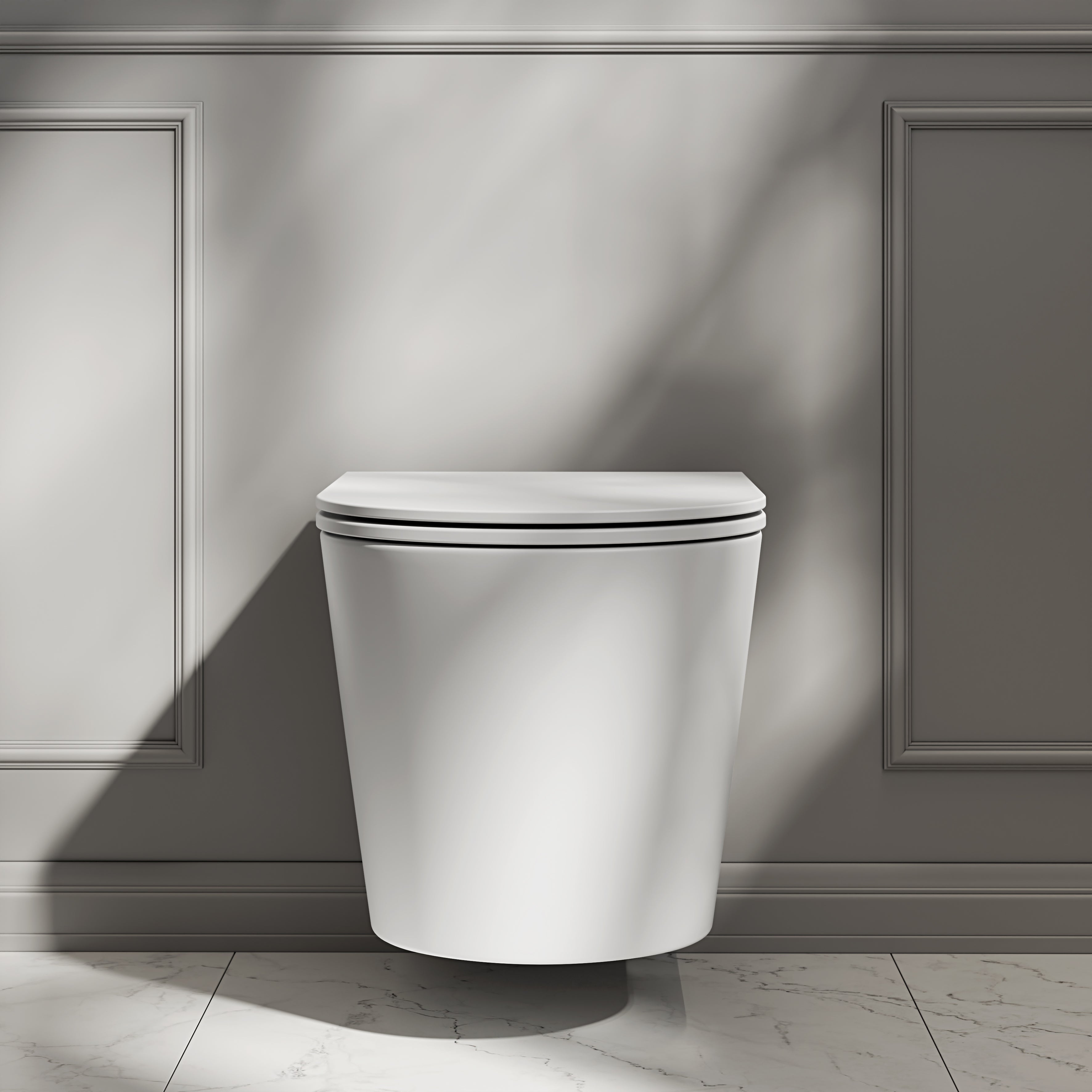 Nuvo Matte White Wall Hung Rimless Toilet