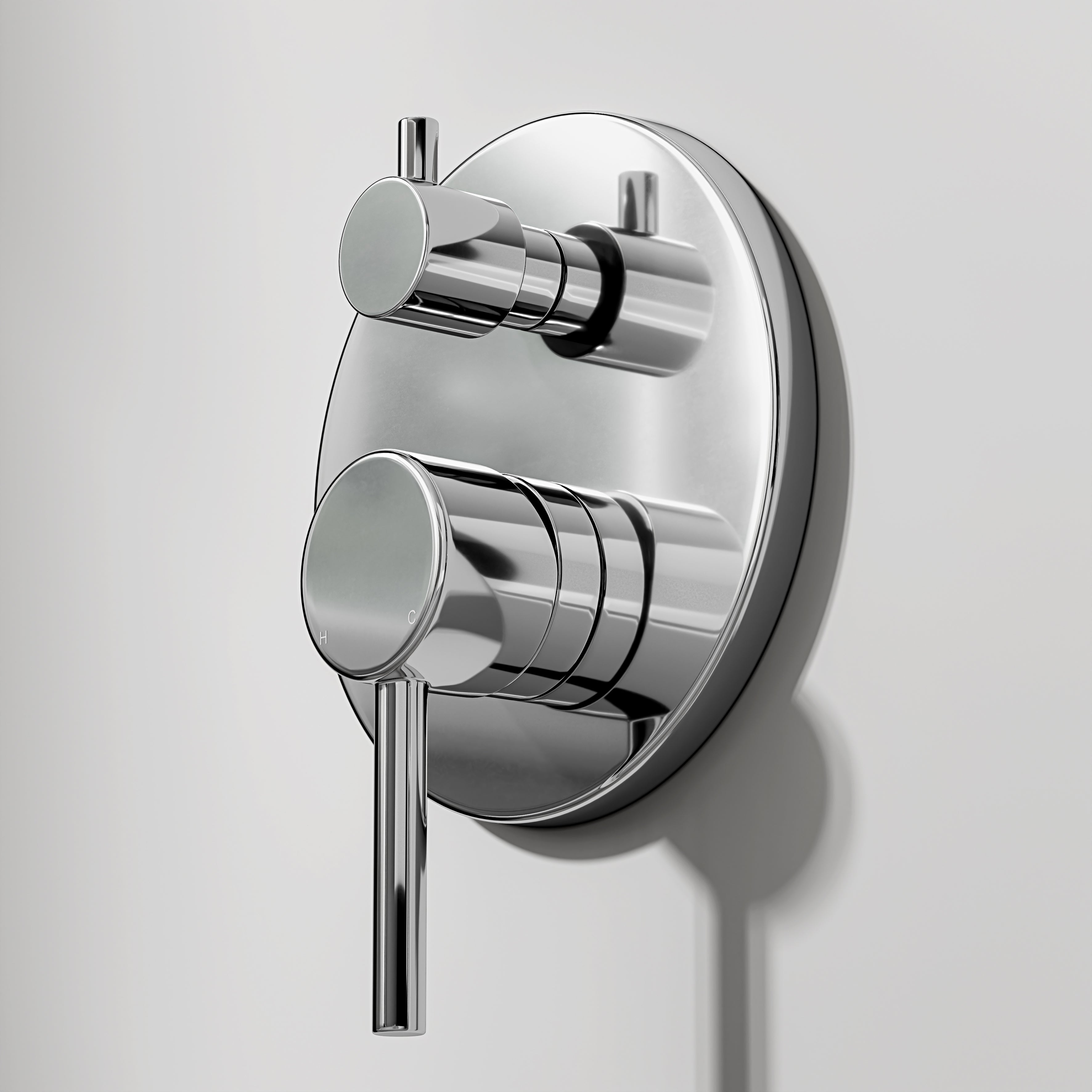 Nuvo Chrome Wall Mounted Bath Shower Mixer Tap