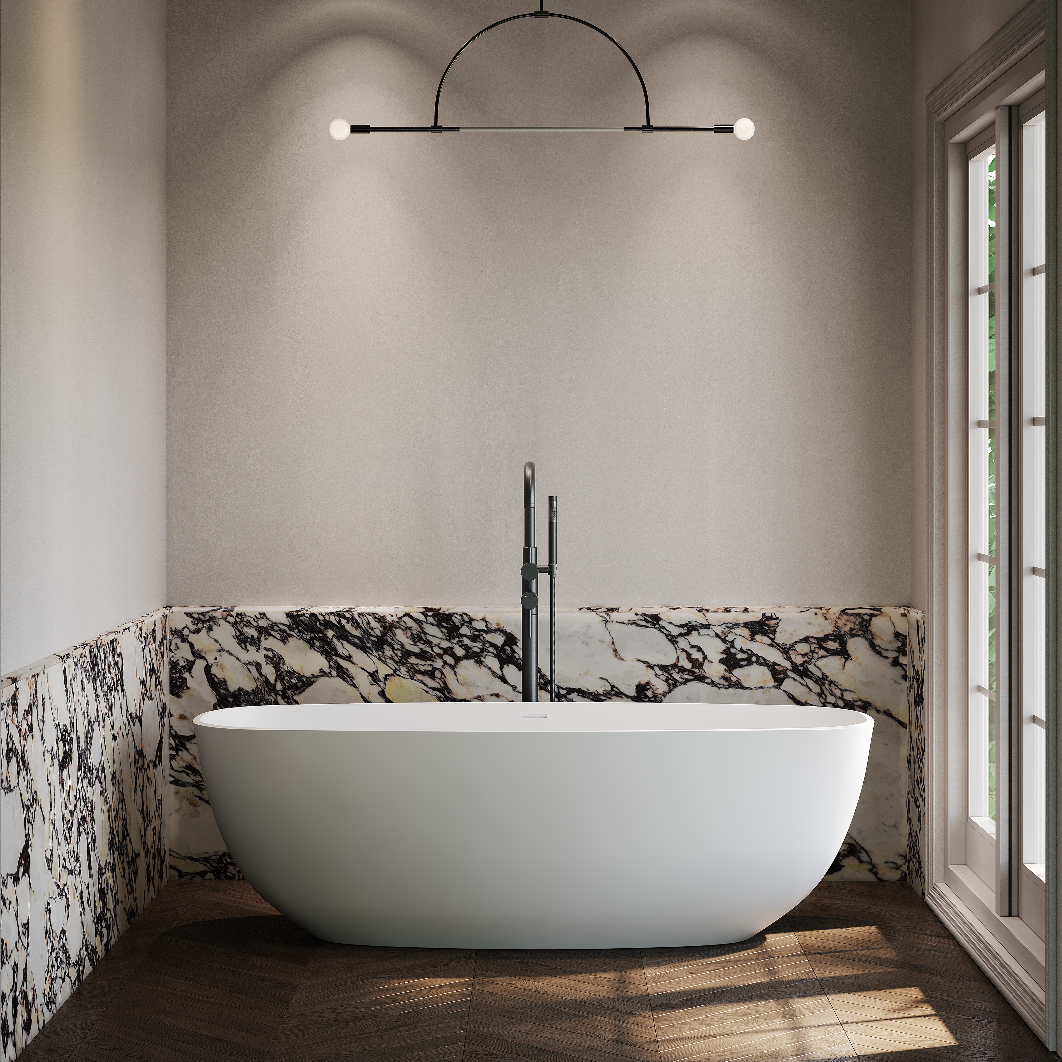 Wheatley Freestanding White Stone Bath 1700mm