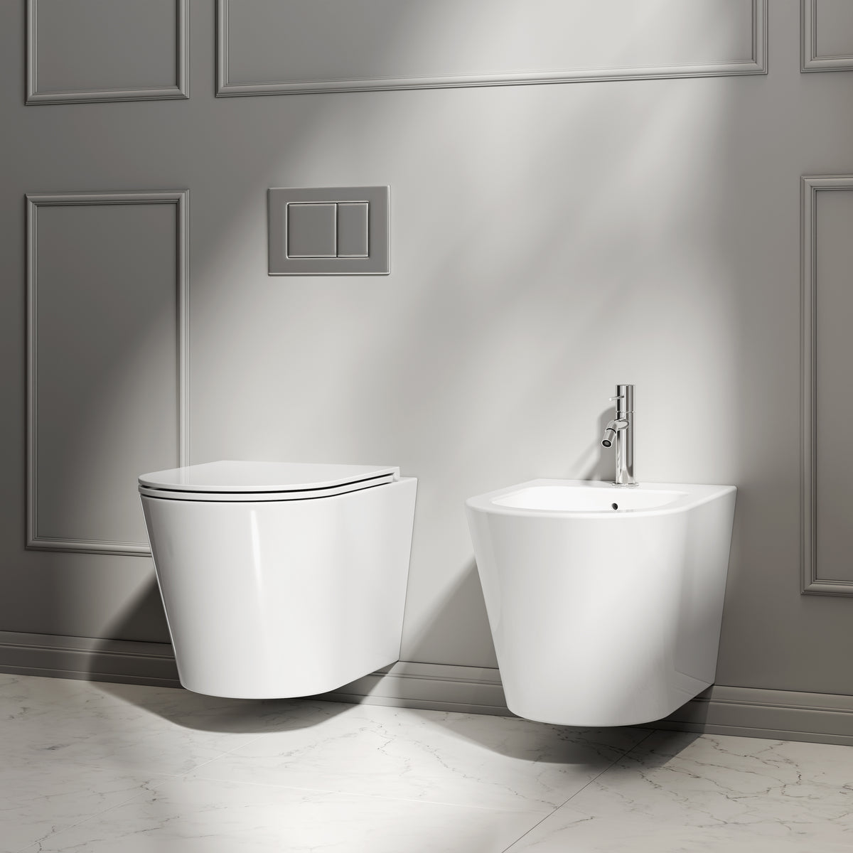 Nuvo White Wall Hung Bidet